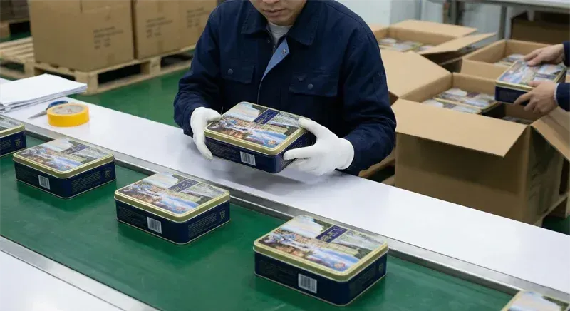 Quality control and export packing for custom tin boxes