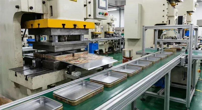 Custom tin box production and assembly workflow